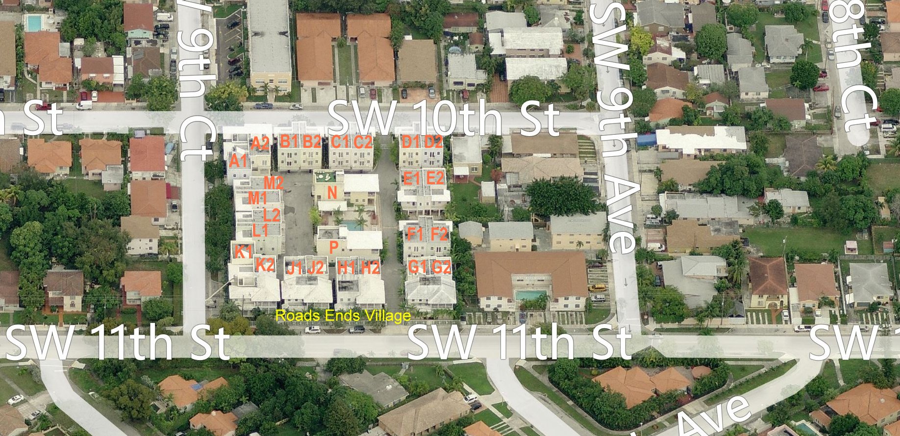 Aerial photo of Roads End Village