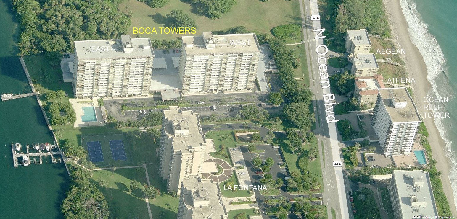 Aerial photo of Boca Towers