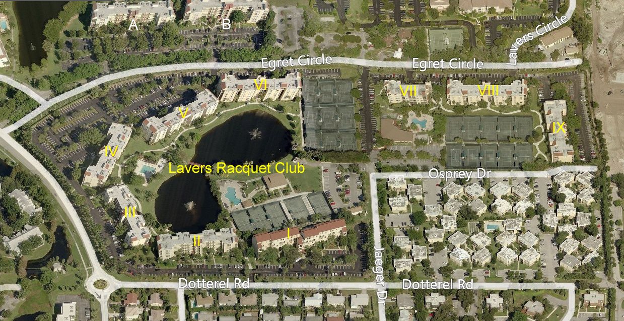 Aerial photo of Lavers Delray Racquet Club I to IX