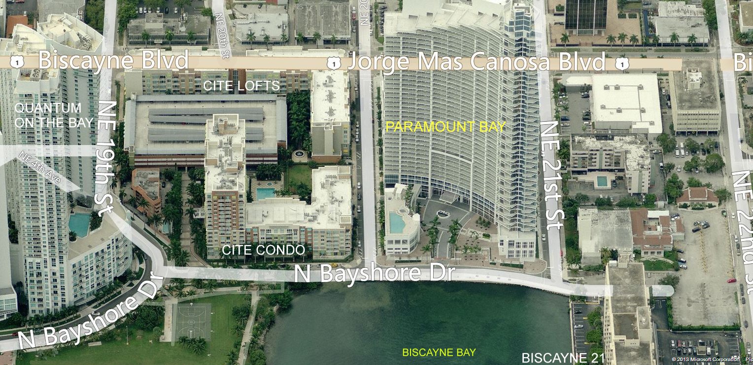 Aerial photo of Paramount Bay