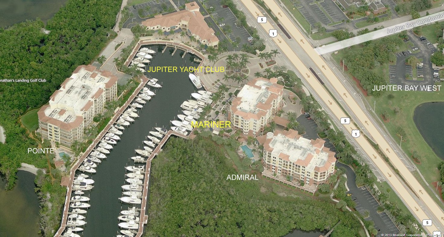 Aerial photo of Mariner at Jupiter Yacht Club
