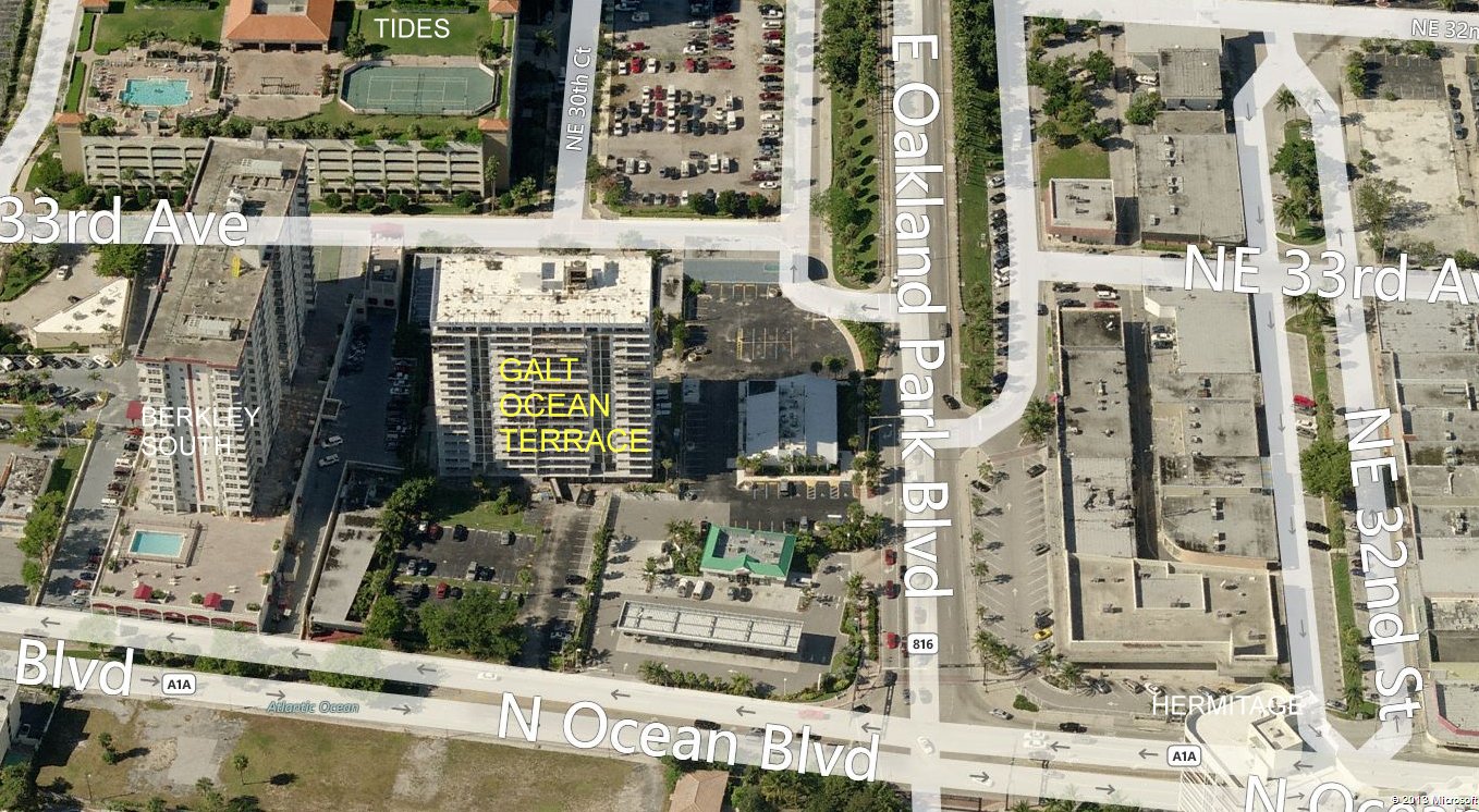 Aerial photo of Galt Ocean Terrace