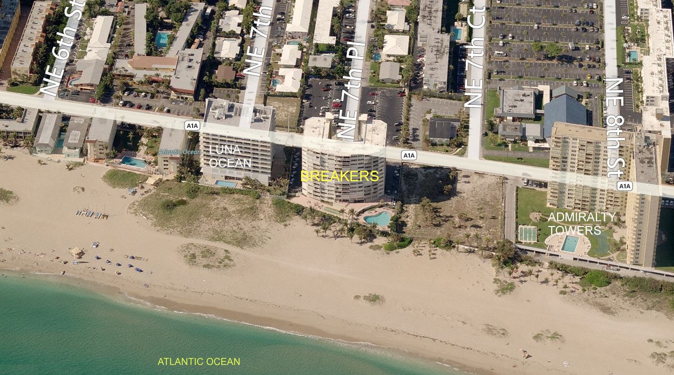 Aerial photo of Breakers