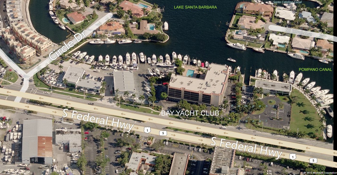 Aerial photo of Bay Yacht Club
