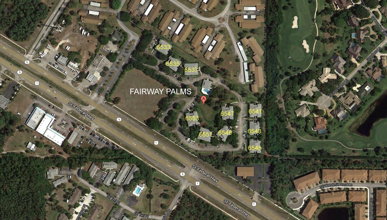 Aerial photo of Fairway Palms