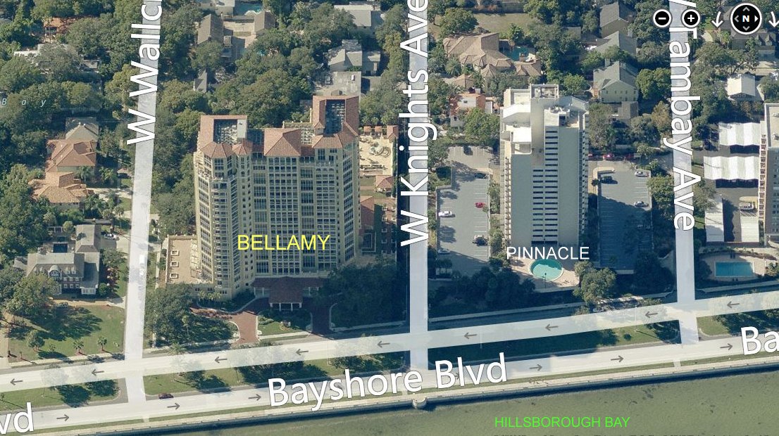 Aerial photo of Bellamy on Bayshore