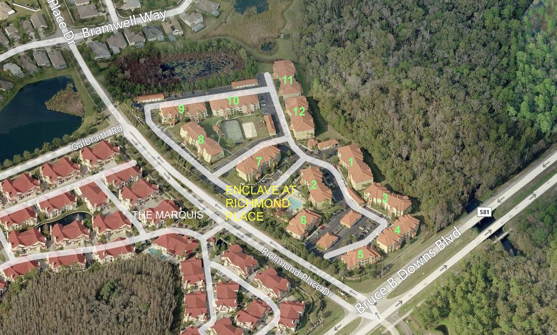 Aerial photo of Enclave at Richmond Place