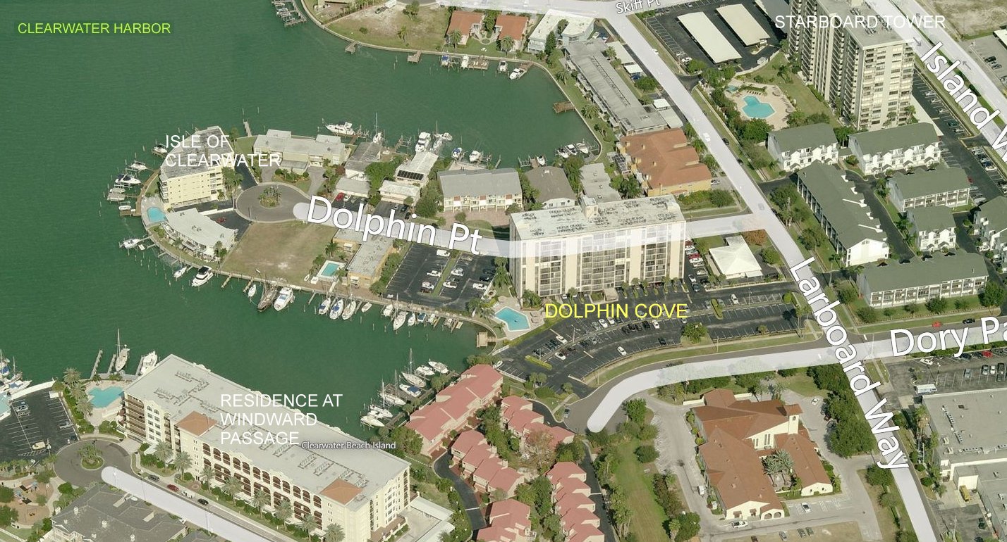 Aerial photo of Dolphin Cove Condominium
