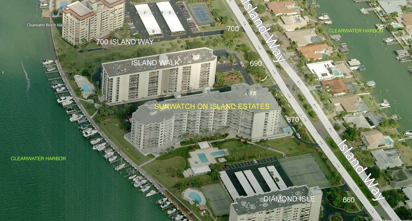 Aerial photo of Sunwatch on Island Estates