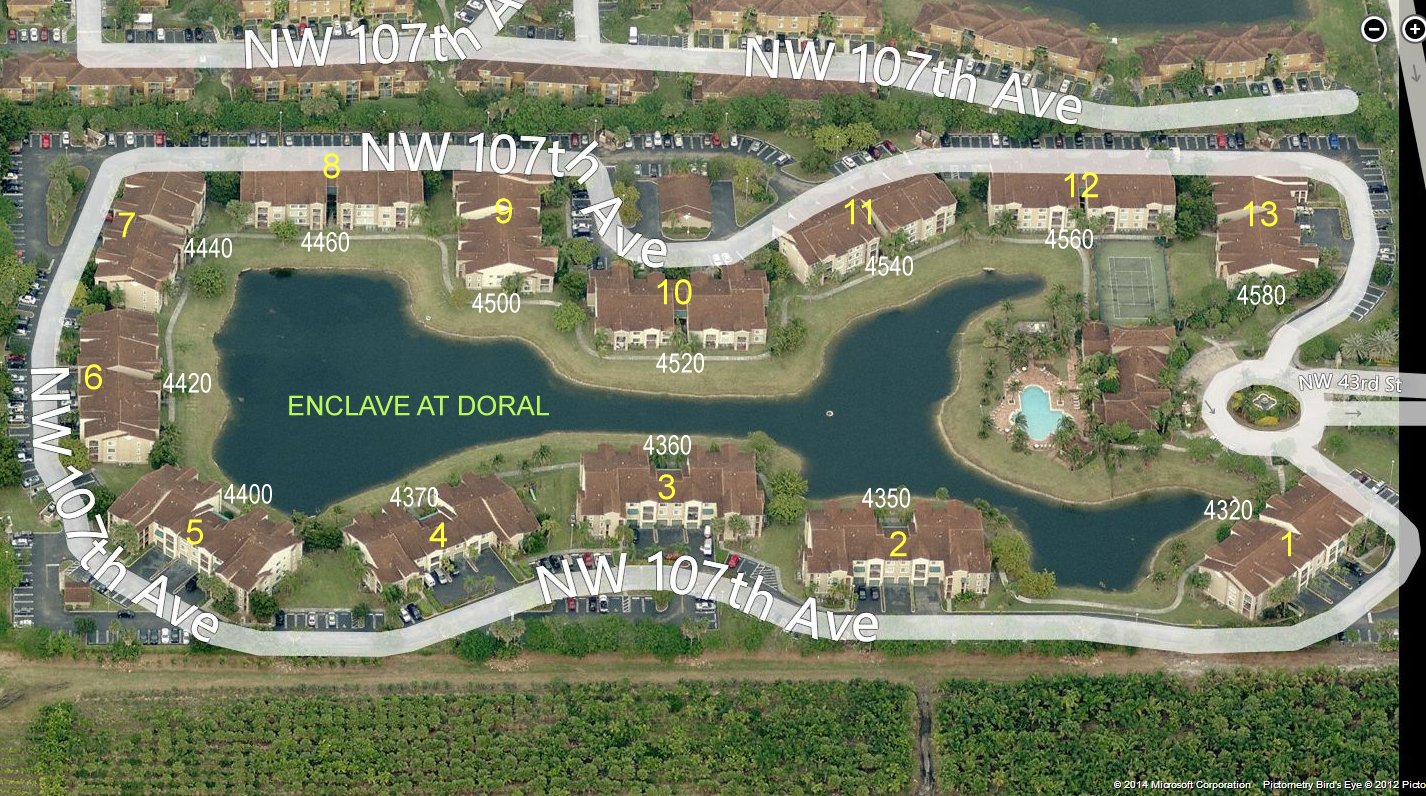 Aerial photo of Enclave at Doral