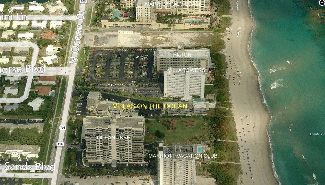 Aerial photo of Villas on the Ocean