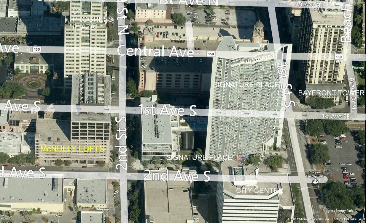 Aerial photo of McNulty Lofts Condominium