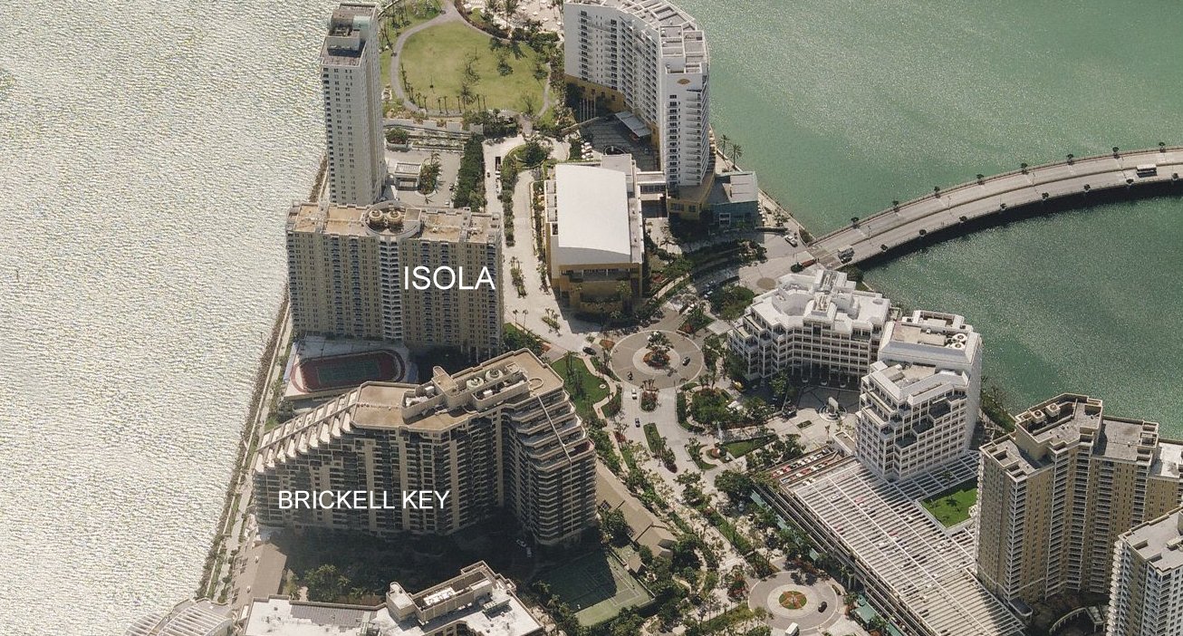 Aerial photo of Isola Brickell Key