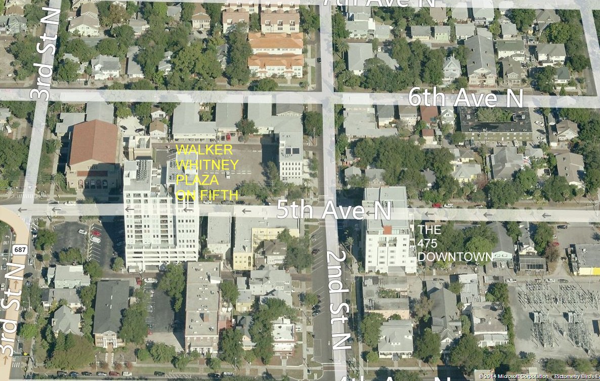 Aerial photo of Walker Whitney Plaza