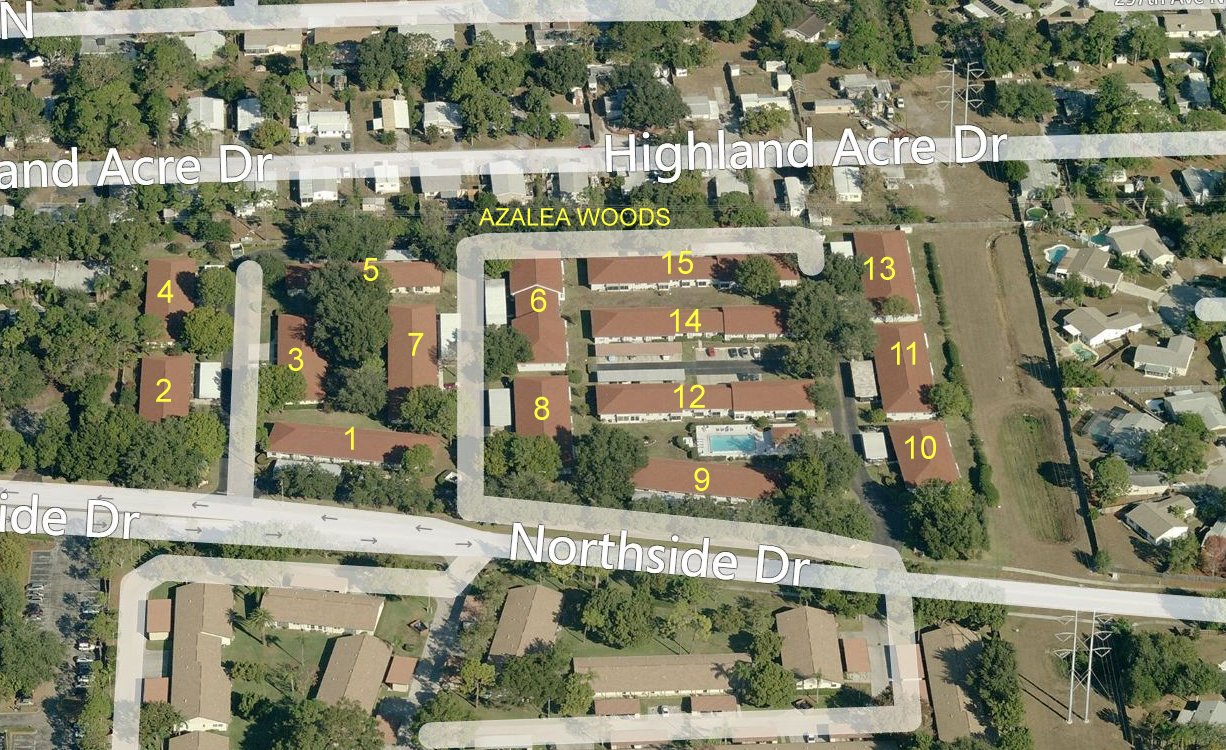 Aerial photo of Azalea Woods