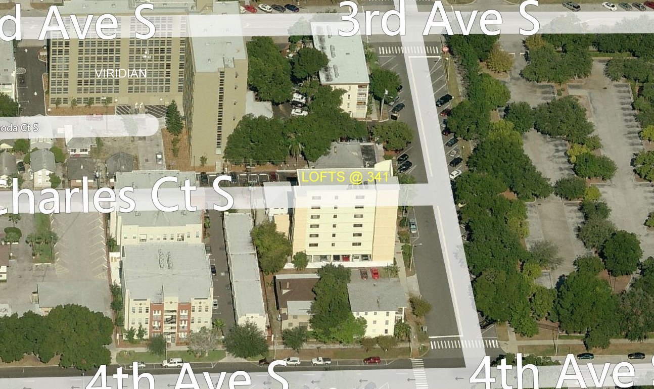 Aerial photo of Lofts at 341