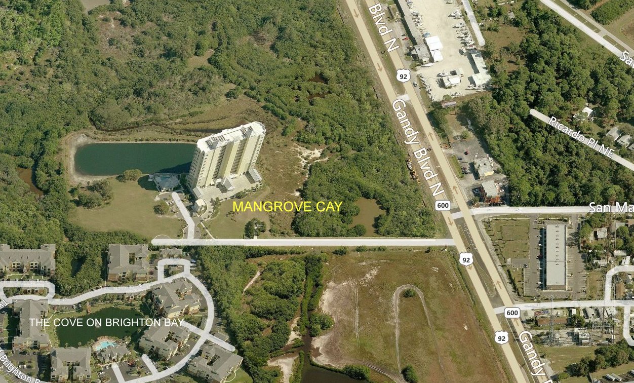 Aerial photo of Mangrove Cay