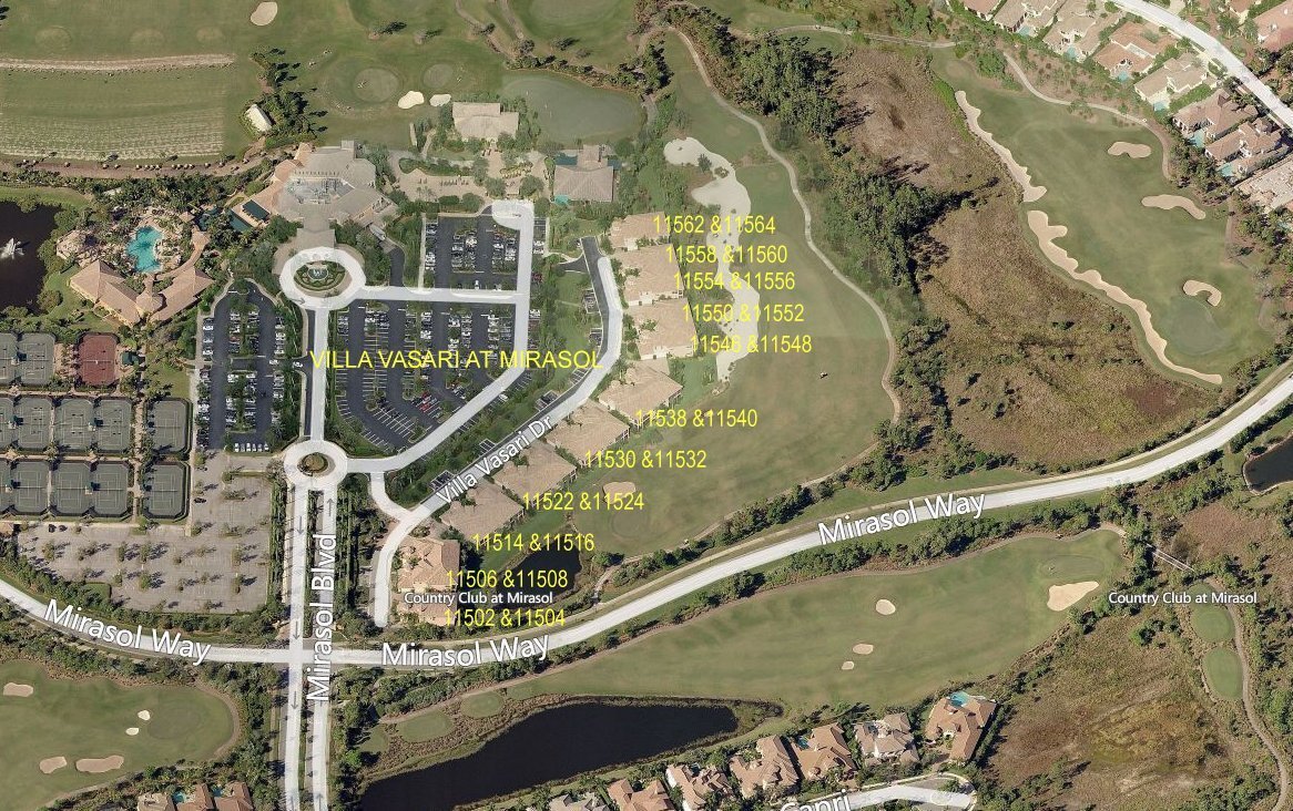 Aerial photo of Villa Vasari at Mirasol