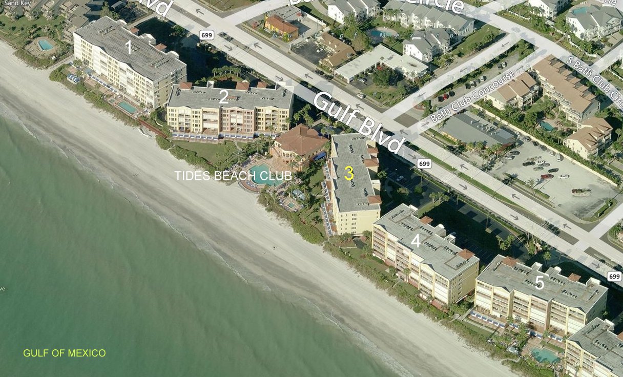 Aerial photo of Tides Beach Club III