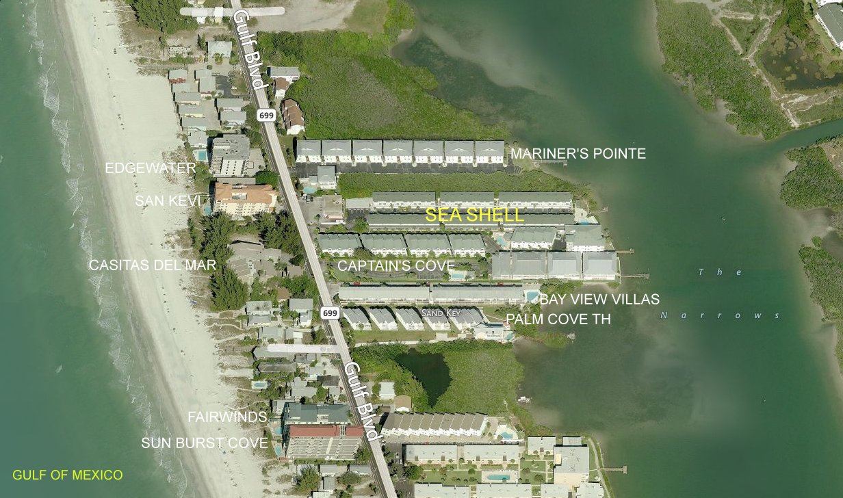 Aerial photo of Sea Shell of Indian Shores