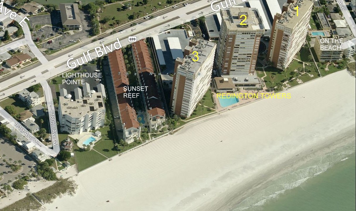 Aerial photo of Redington Towers 3