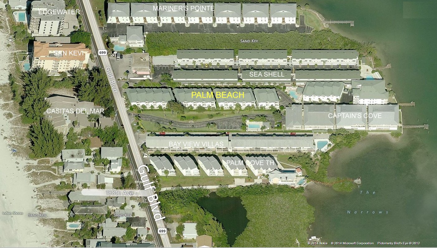 Aerial photo of Palm Beach of Indian Shores