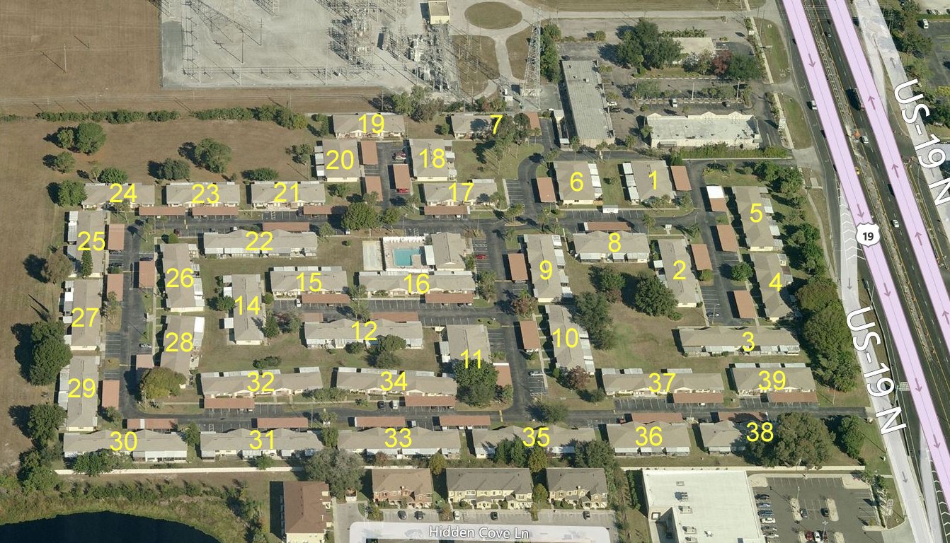 Aerial photo of Hill Crest Villas