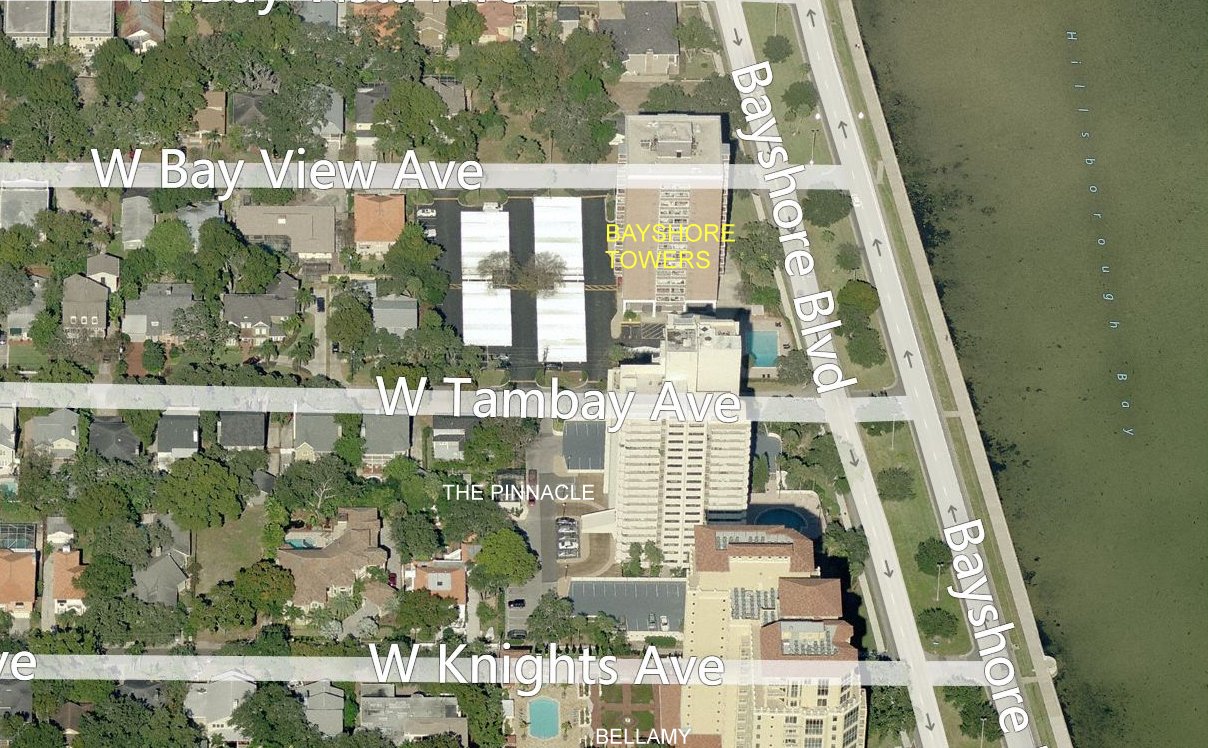 Aerial photo of Bayshore Towers