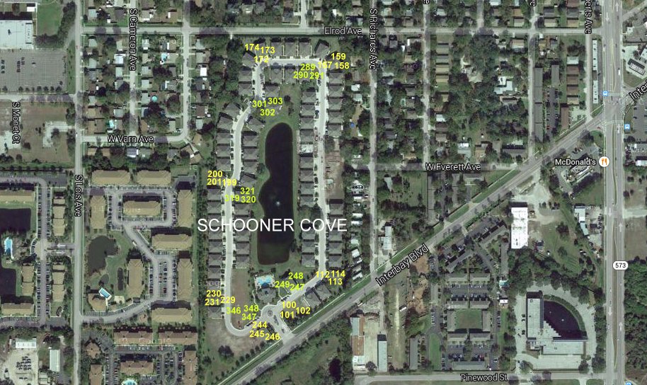 Aerial photo of Schooner Cove