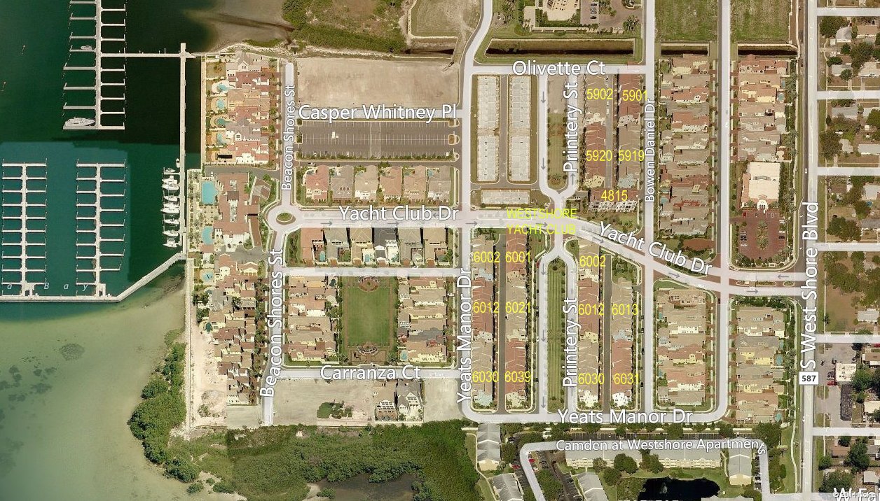 Aerial photo of Westshore Yacht Club