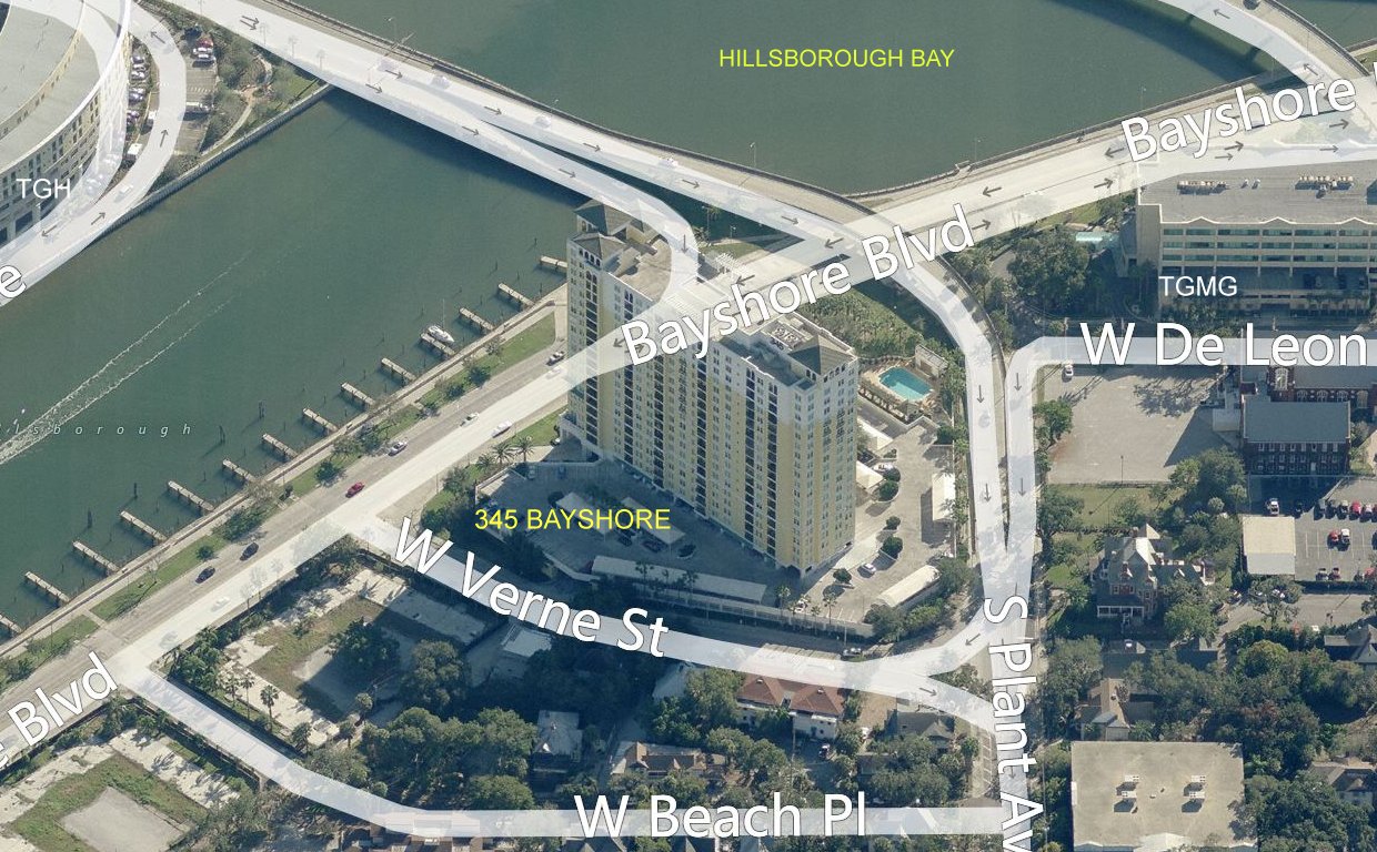 Aerial photo of 345 Bayshore