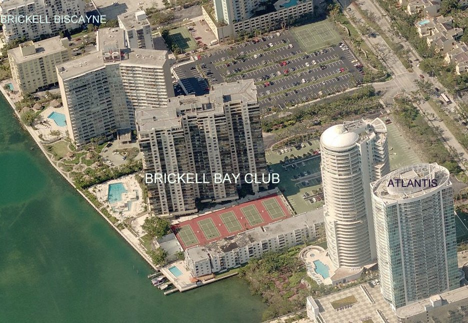 Aerial photo of Brickell Bay Club