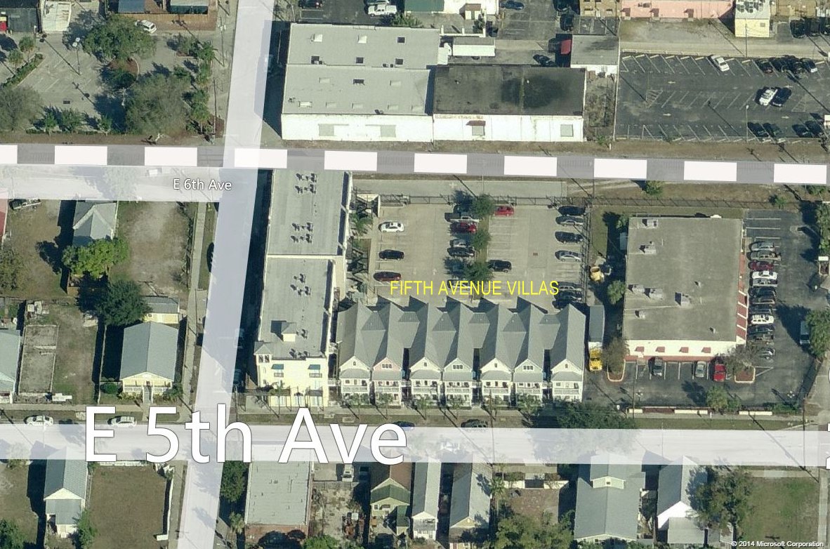 Aerial photo of Fifth Avenue Villas