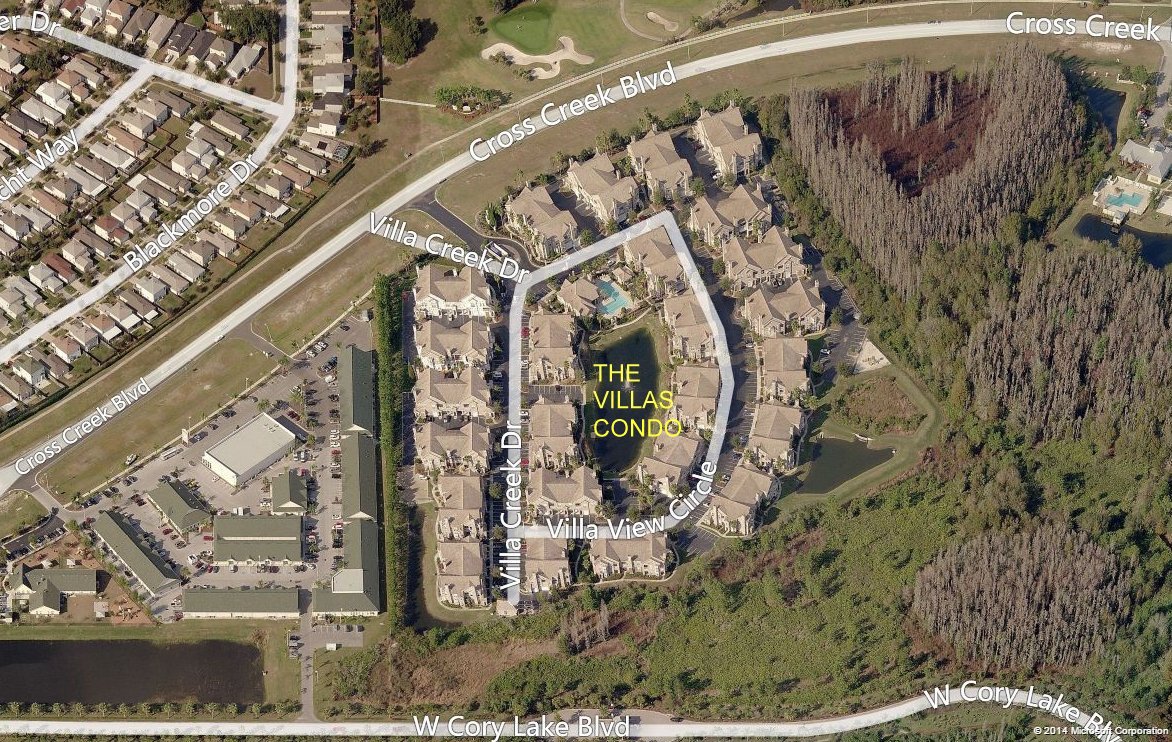 Aerial photo of Villas Condominiums