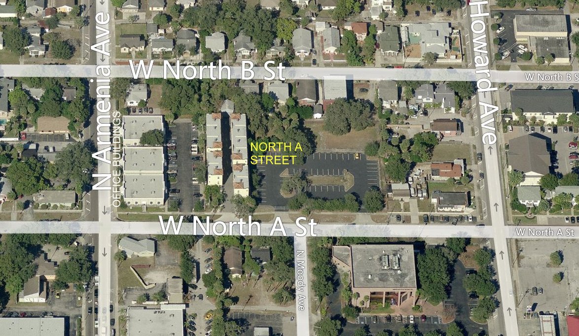 Aerial photo of North A Street