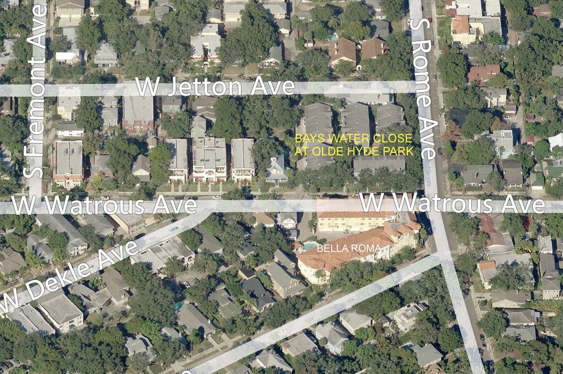 Aerial photo of Bayswater Close at Olde Hyde Park