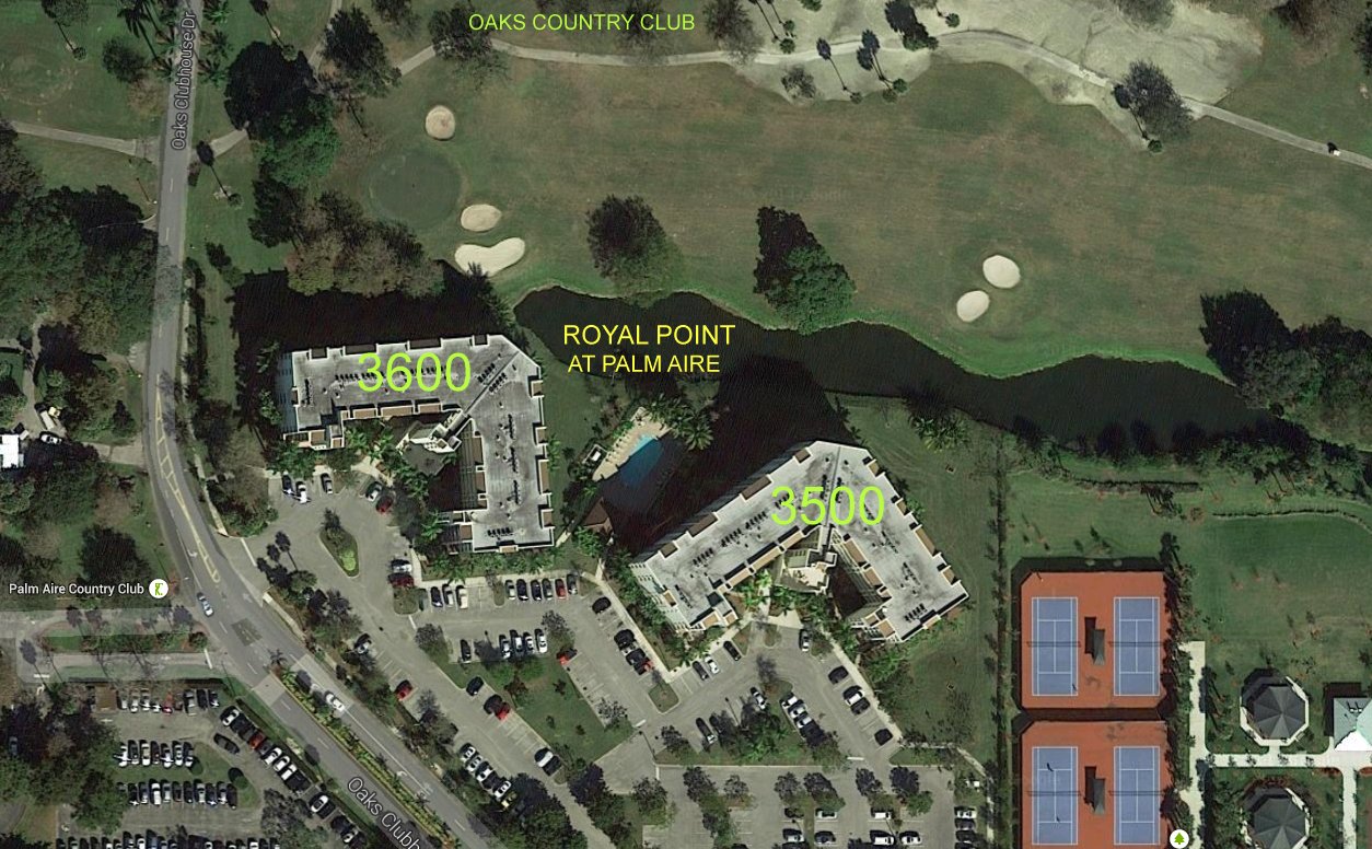 Aerial photo of Royal Point at Palm Aire