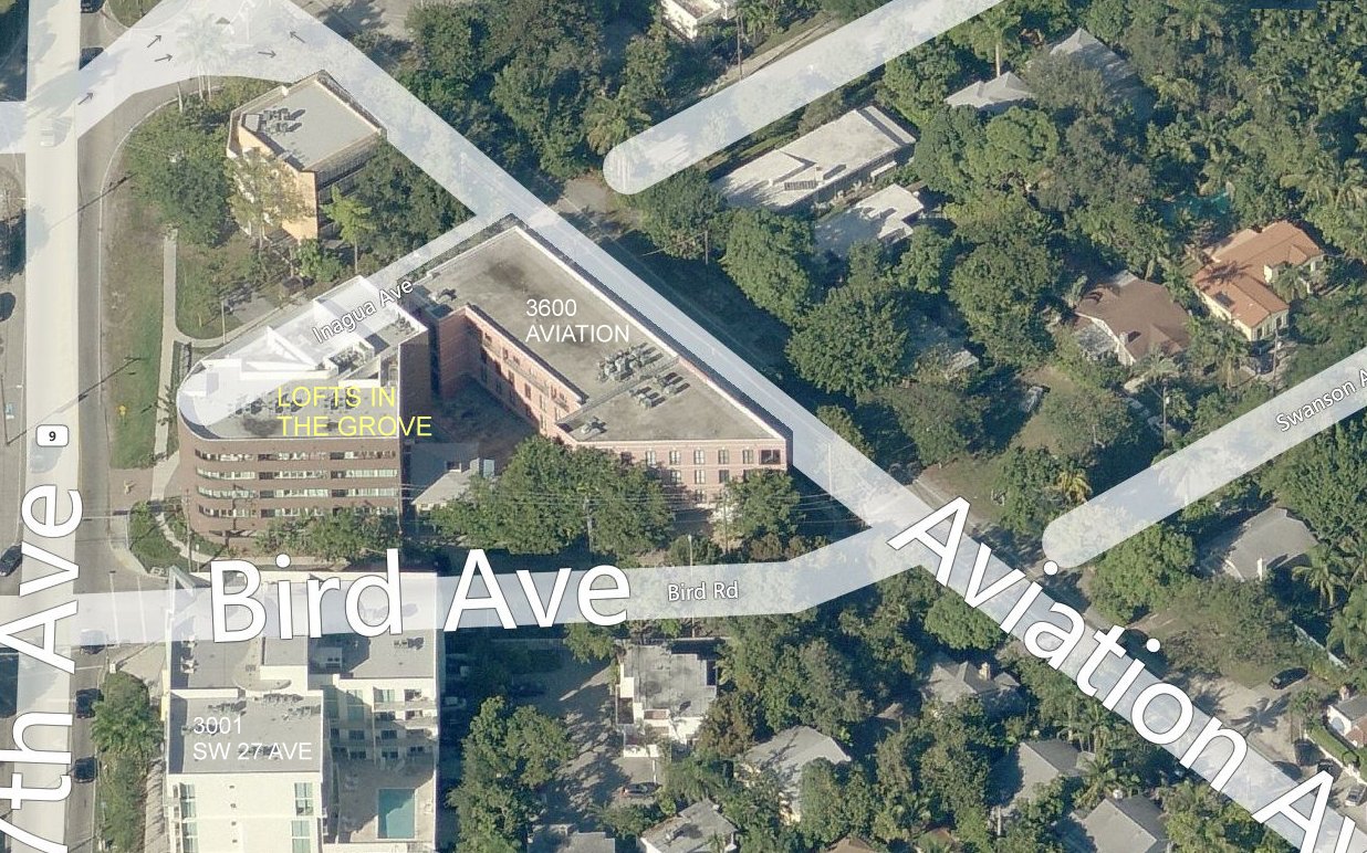 Aerial photo of Lofts in the Grove