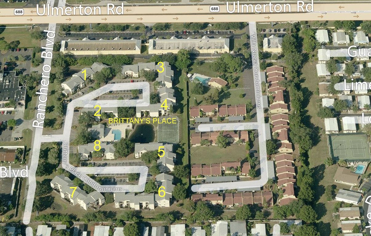 Aerial photo of Brittany's Place