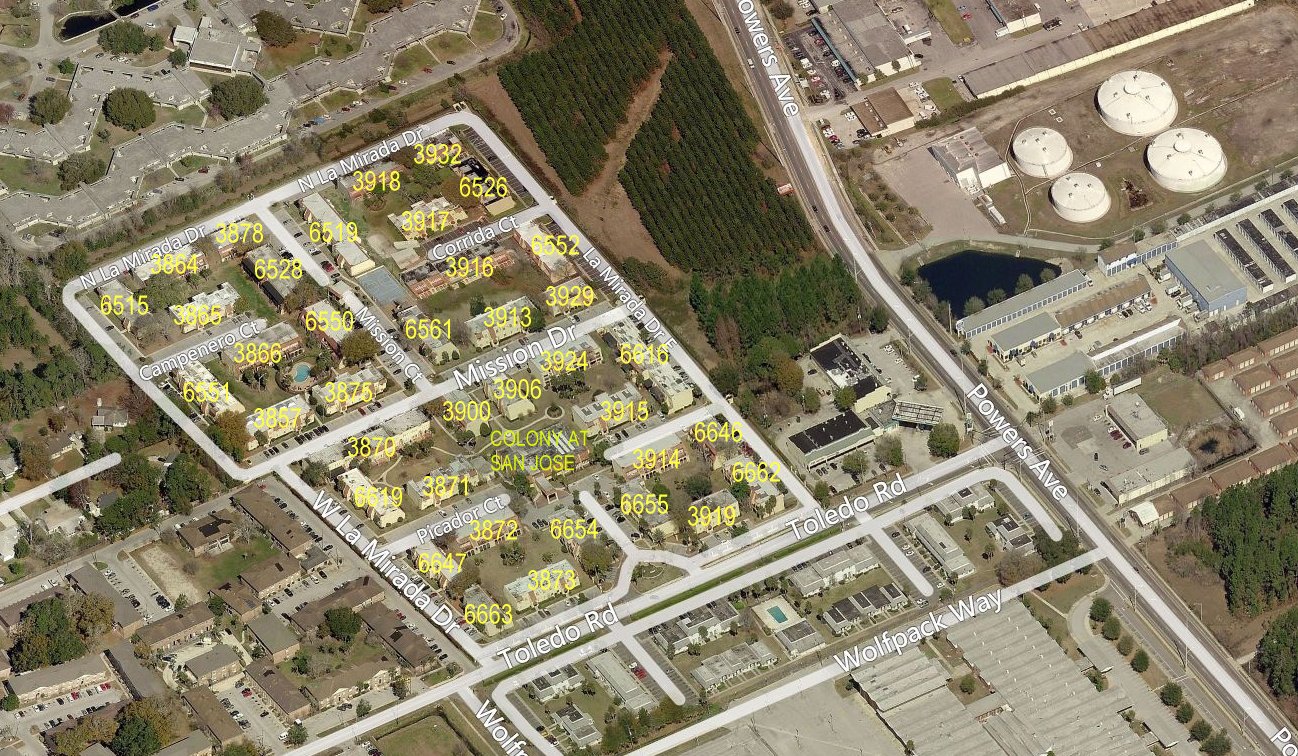 Aerial photo of Colony at San Jose