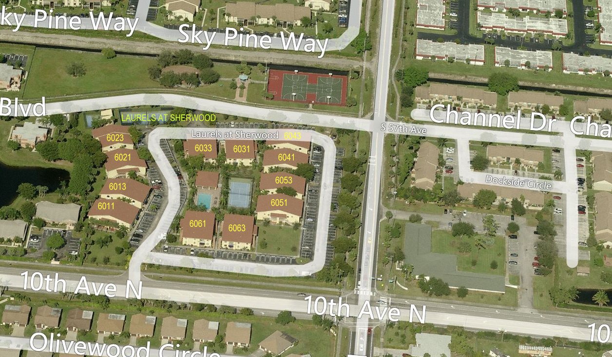 Aerial photo of Laurels at Sherwood