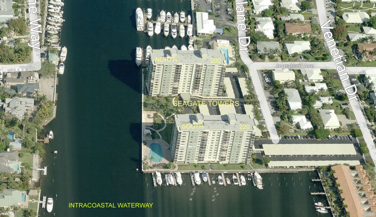 Aerial photo of Seagate Towers (North & South)