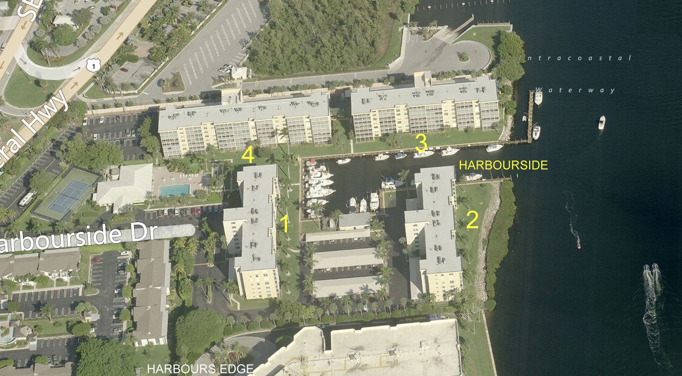 Aerial photo of Harbourside Condominium I II III & IV