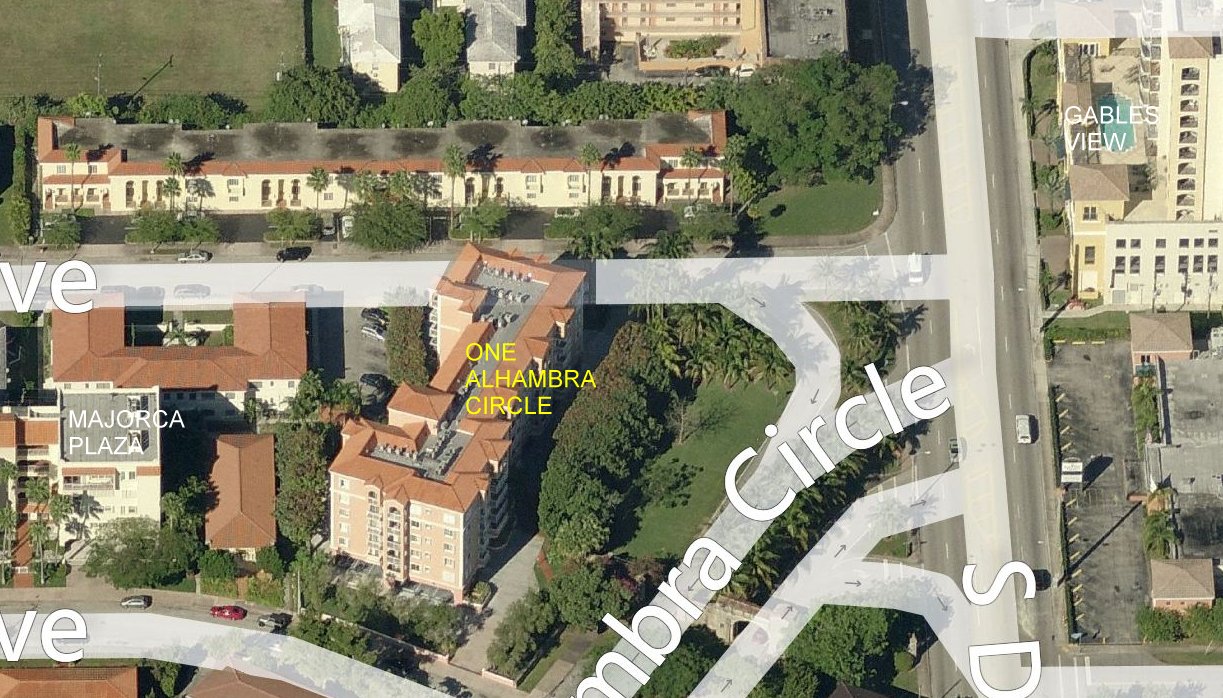 Aerial photo of One Alhambra Circle