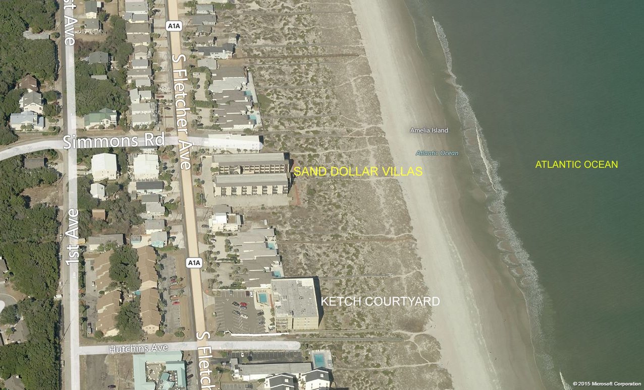 Aerial photo of Sand Dollar Villas