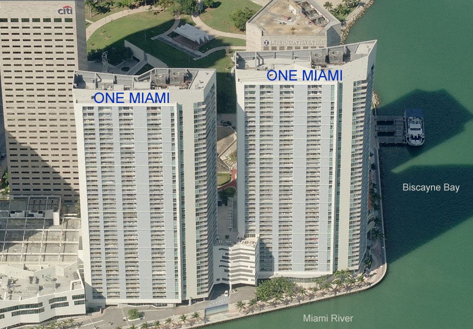 Aerial photo of One Miami