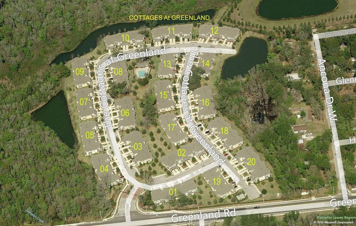 Aerial photo of Cottages at Greenland