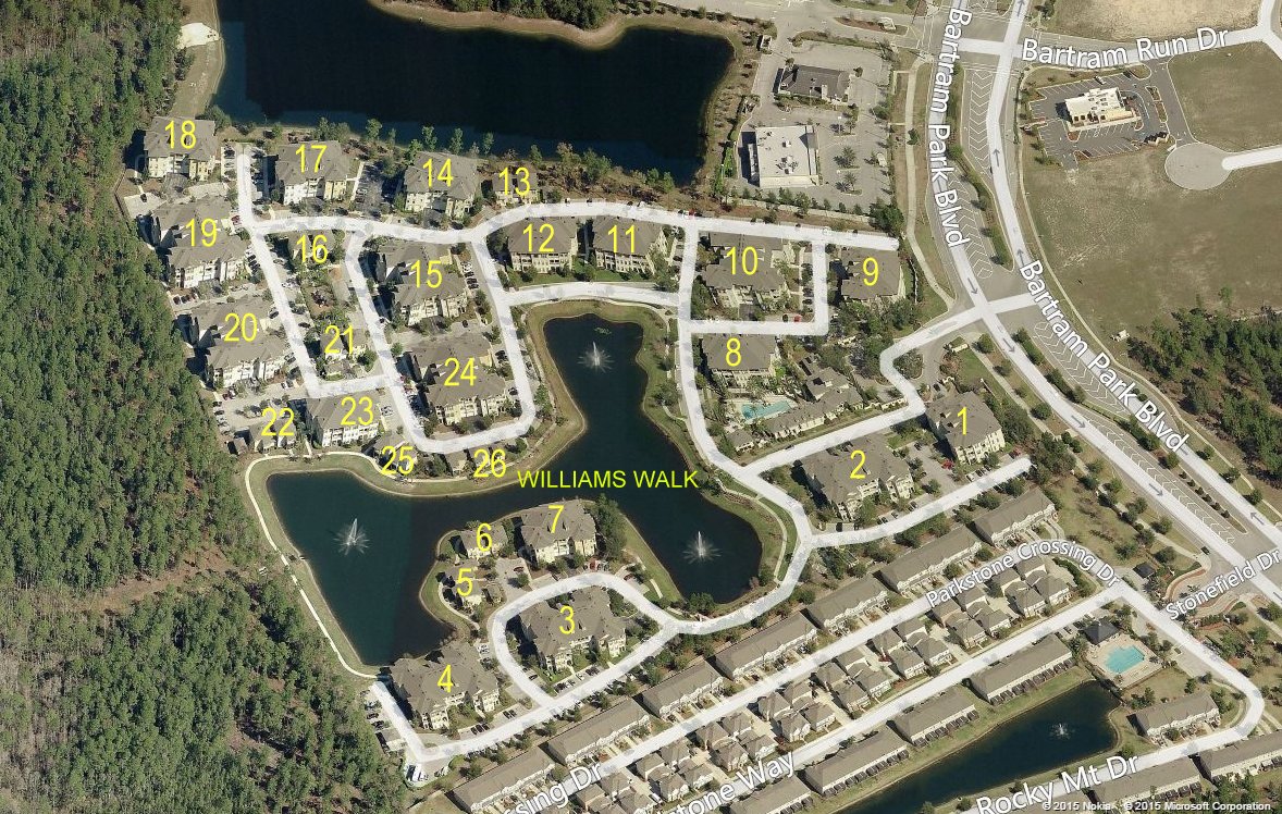 Aerial photo of Williams Walk