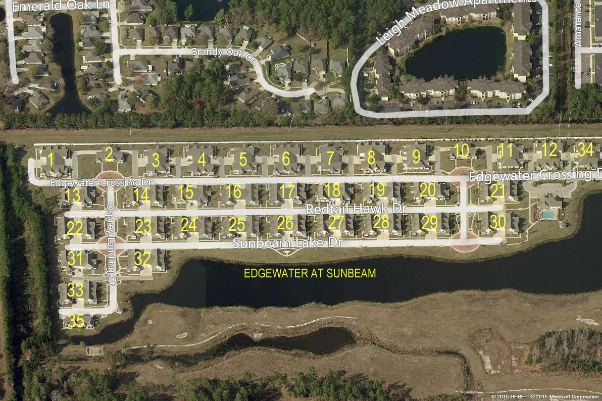 Aerial photo of Edgewater at Sunbeam