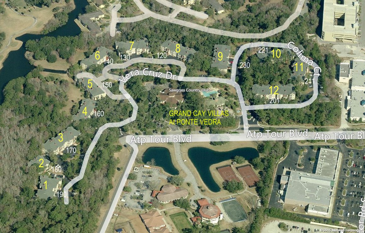 Aerial photo of Grand Cay Villas